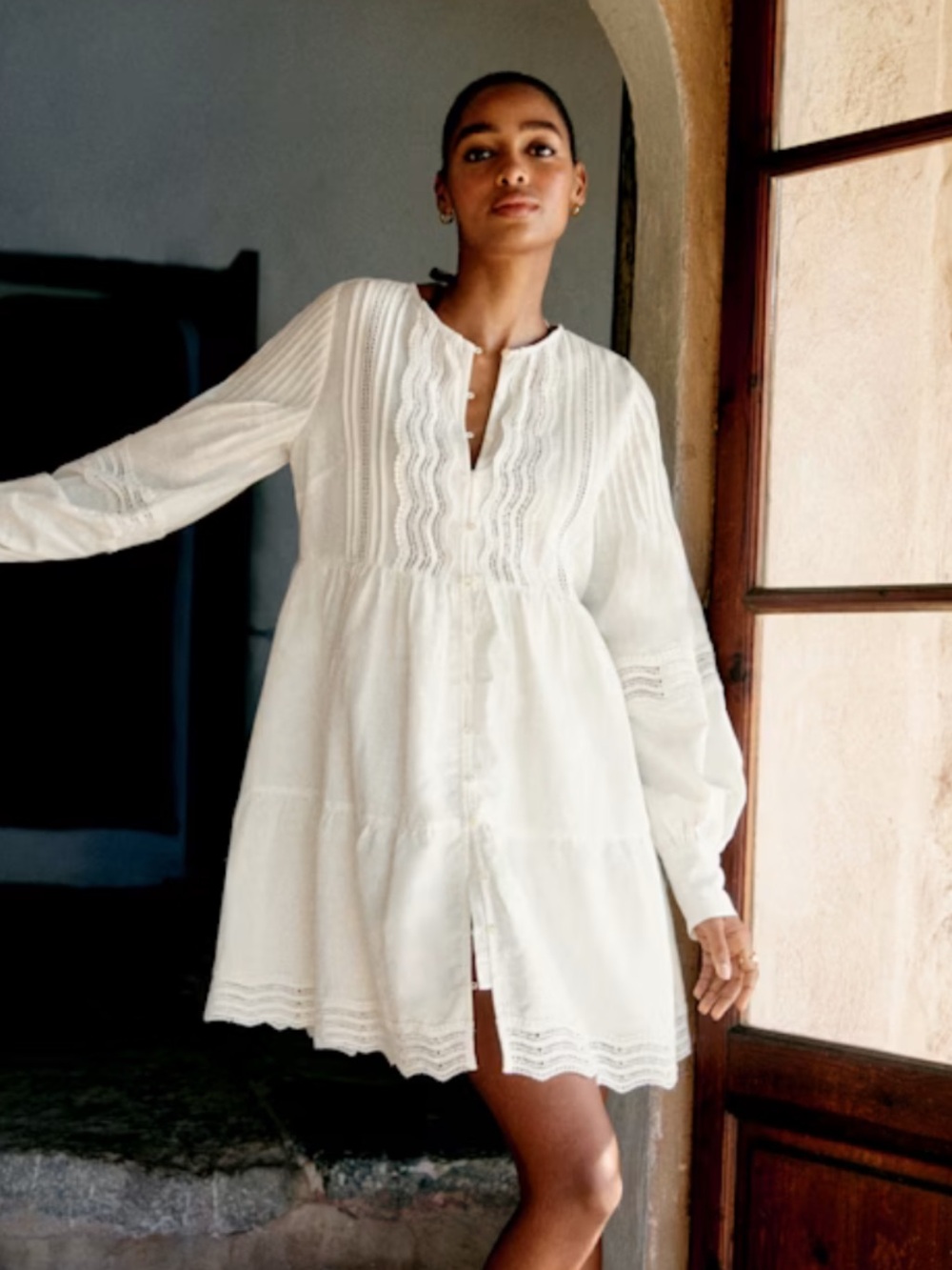 Sezane Honorina Dress cream - Size 14